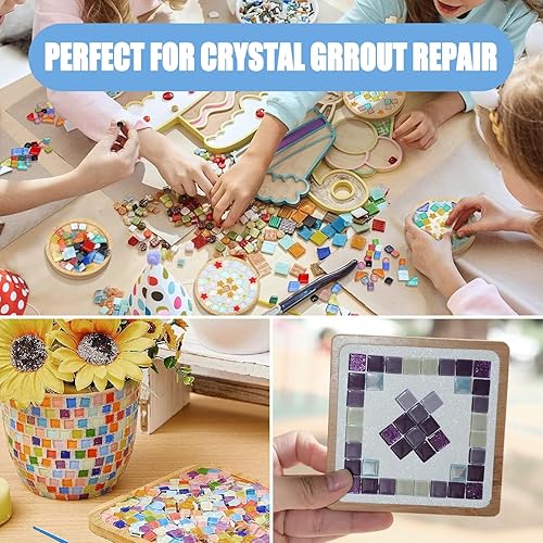 Miniatura 5 de CAMUTKRY Lechada de cristal de mosaico la mejor solución de lechada y manualidades esenciales para proyectos de mosaico, arte hecho a mano y