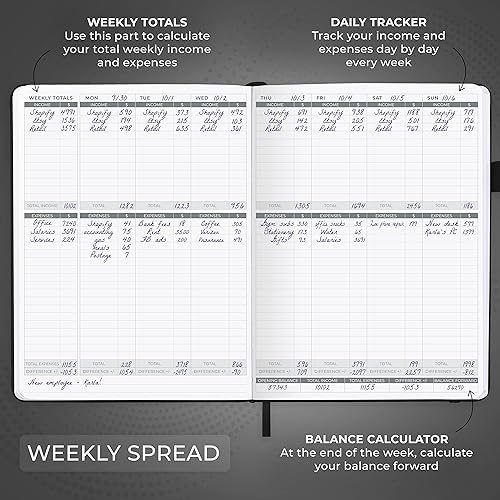 Miniatura 9 de Clever Fox Rastreador de ingresos y gastos - Libro de contabilidad grande A4 para pequeñas empresas - Cuaderno de registro de ingresos y gastos de 2