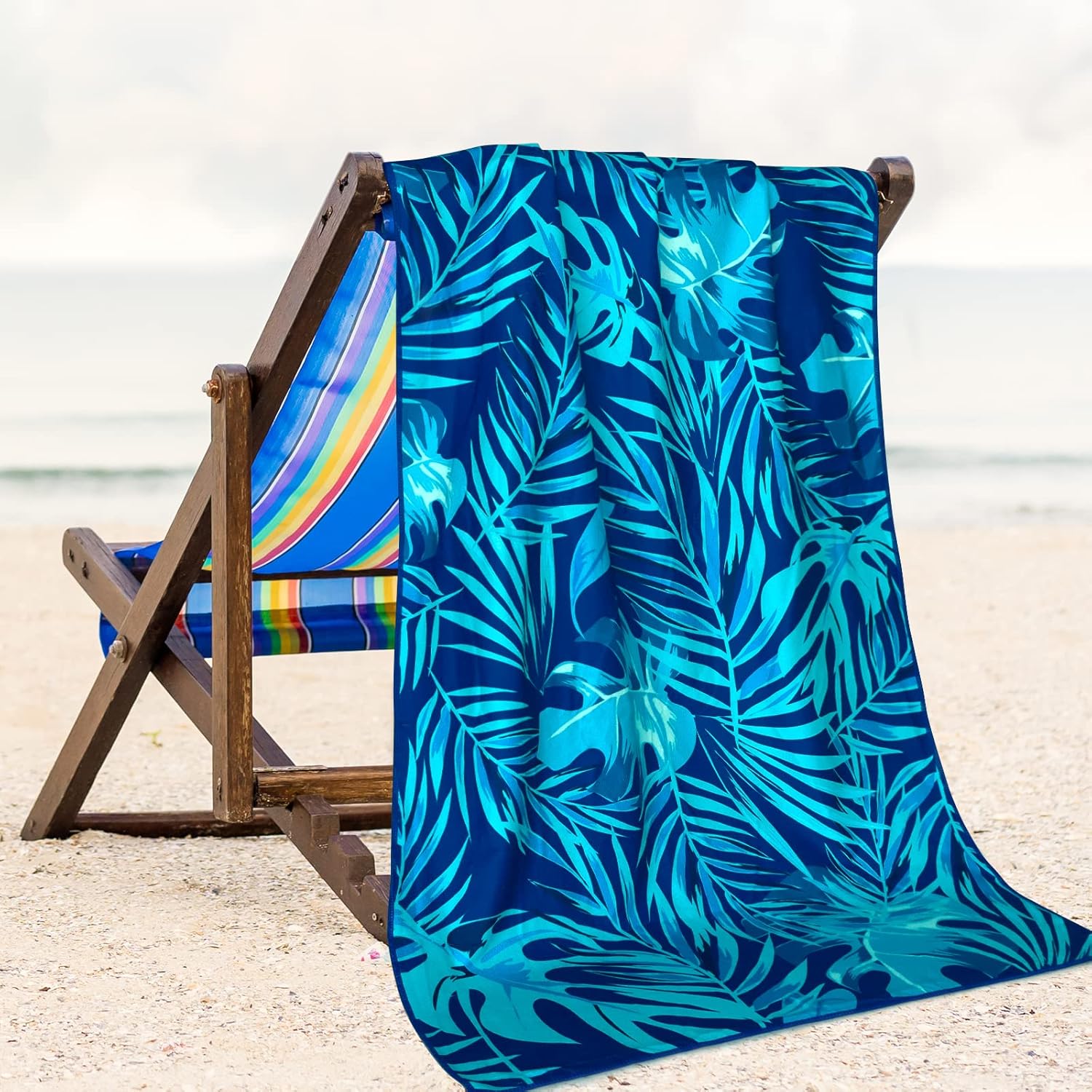 Tropic Plant Beach Towel For Adults QuickDrying Microfiber