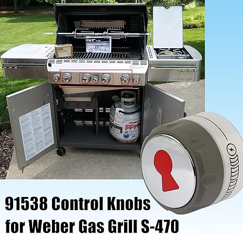 Miniatura 6 de 91538 Perillas de control iluminadas, paquete de 2 para parrillas Weber Summit, aptas para E-470, E-670, S-460, S-470, S-660, S-670, etc.