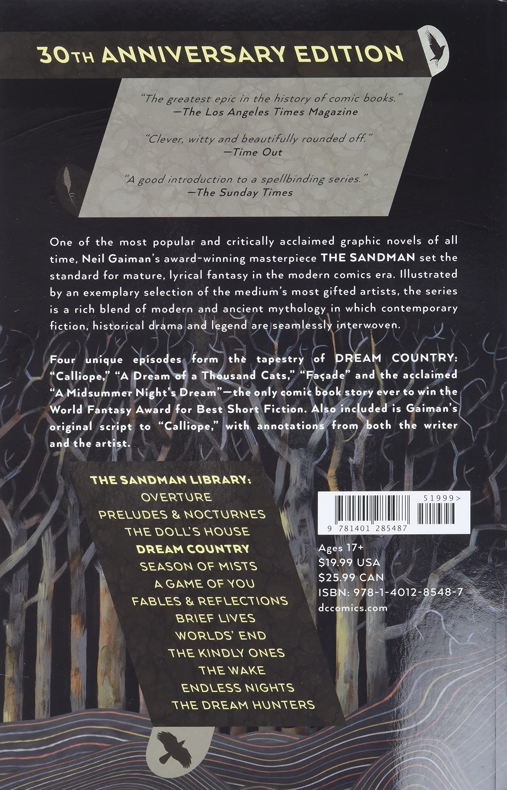 The Sandman Vol. 3: Dream Country 30th Anniversary Edition