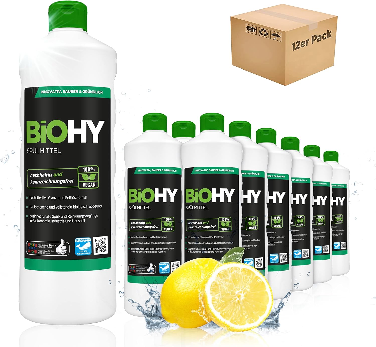 BiOHY Detergent (12 x 1l Bottle) | Free of harmful chemicals ...