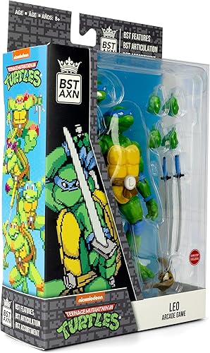 Miniatura 5 de The Loyal Subjects Teenage Mutant Ninja Turtles BST AXN Figura de acción NES 8-Bit Leonardo Exclusive 5.1 in, BATMNTLEOBW04, multicolor
