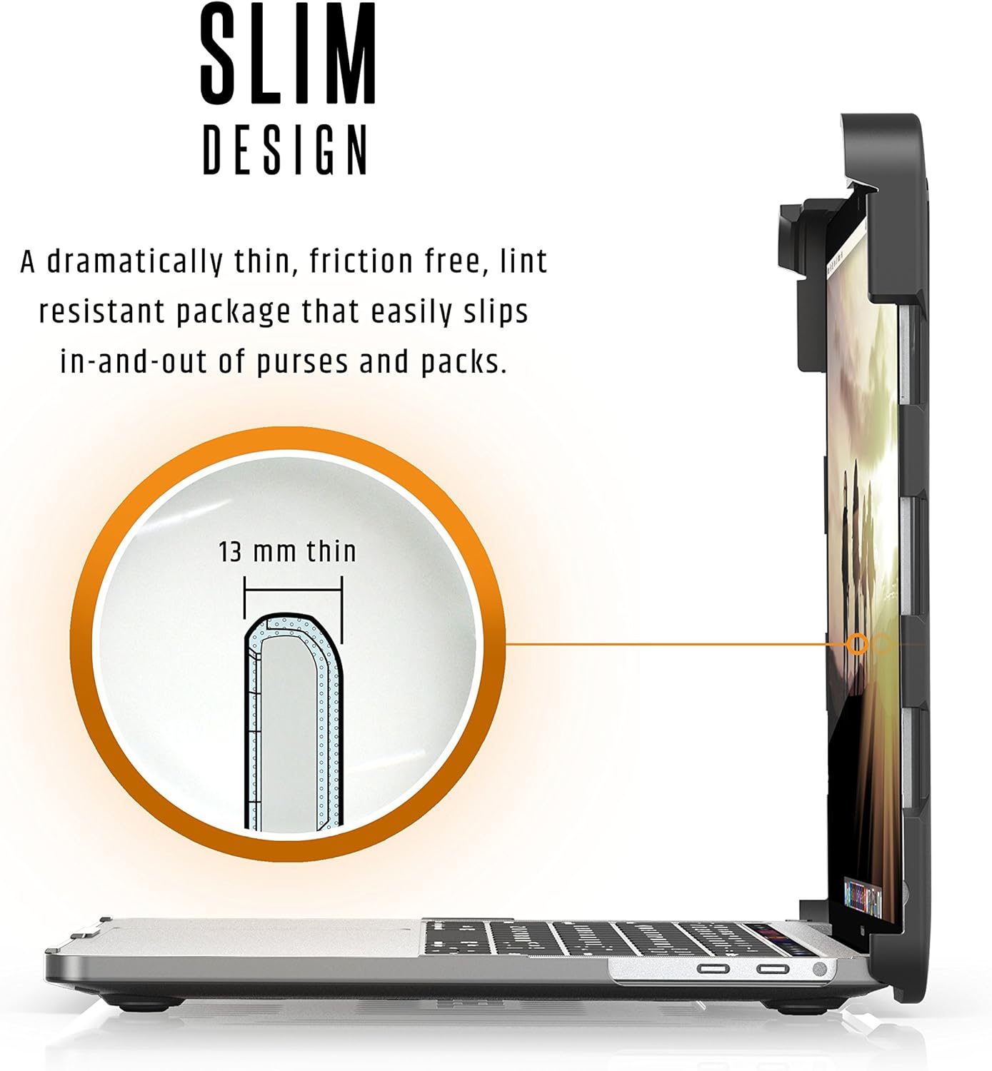 Black Friday - 60% OFF URBAN ARMOR GEAR UAG MacBook Pro 13-inch (4th Gen, 2016-2019) Plasma [Ice] Lightweight Slim Hard-Shell Bumper Heavy-Duty Military Drop Tested Laptop Case