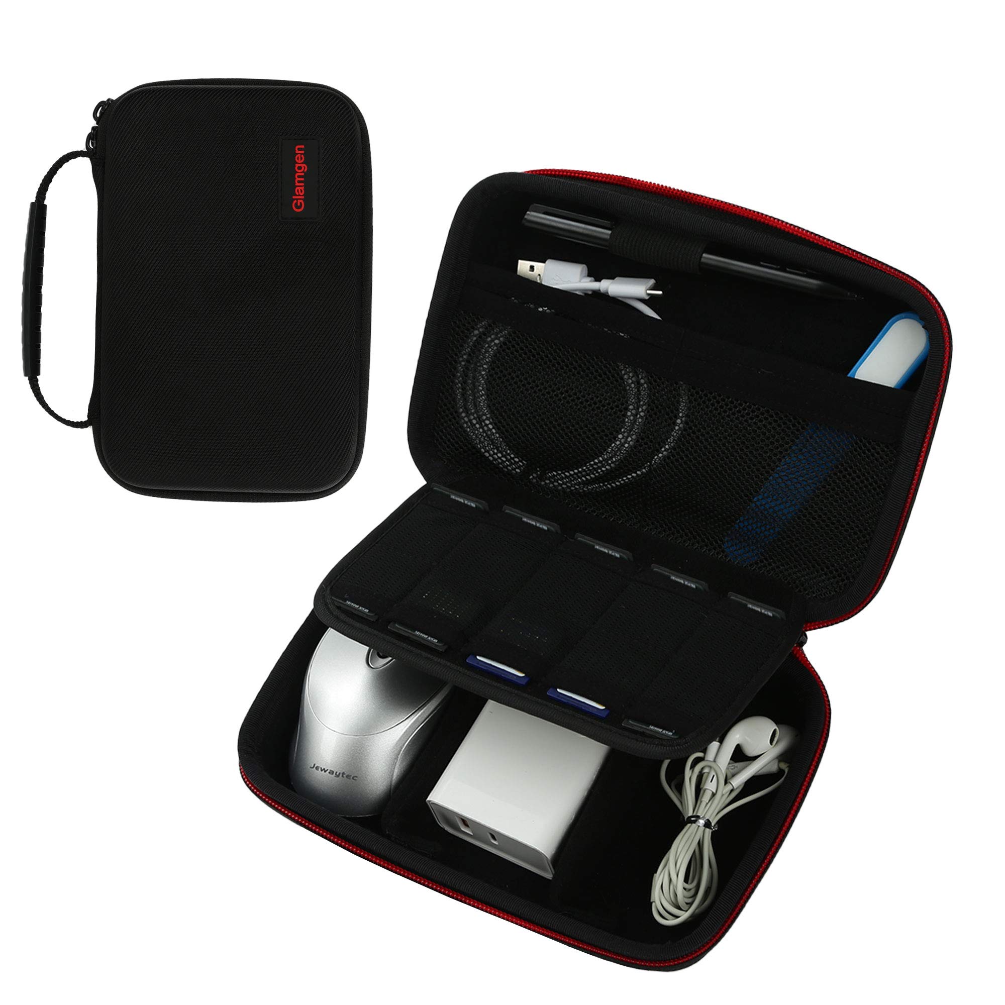 Hard Travel Organizer Carrying Case, Hard Protective EVA Case, Electronic Accessories Organizer Impact Resistant for Power Bank, Hard Drive, Mouse, Power Adapter, Apple Pencil, Cables and SD Cards