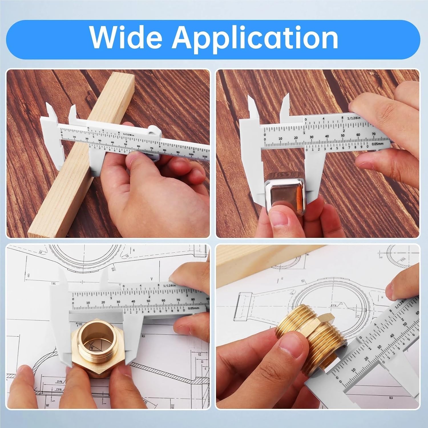 0-150mm Mini Vernier Caliper Metric Imperial Scale Gauge Plastic Vernier Ruler for Carpentry Student Jewelry Measuring Tool