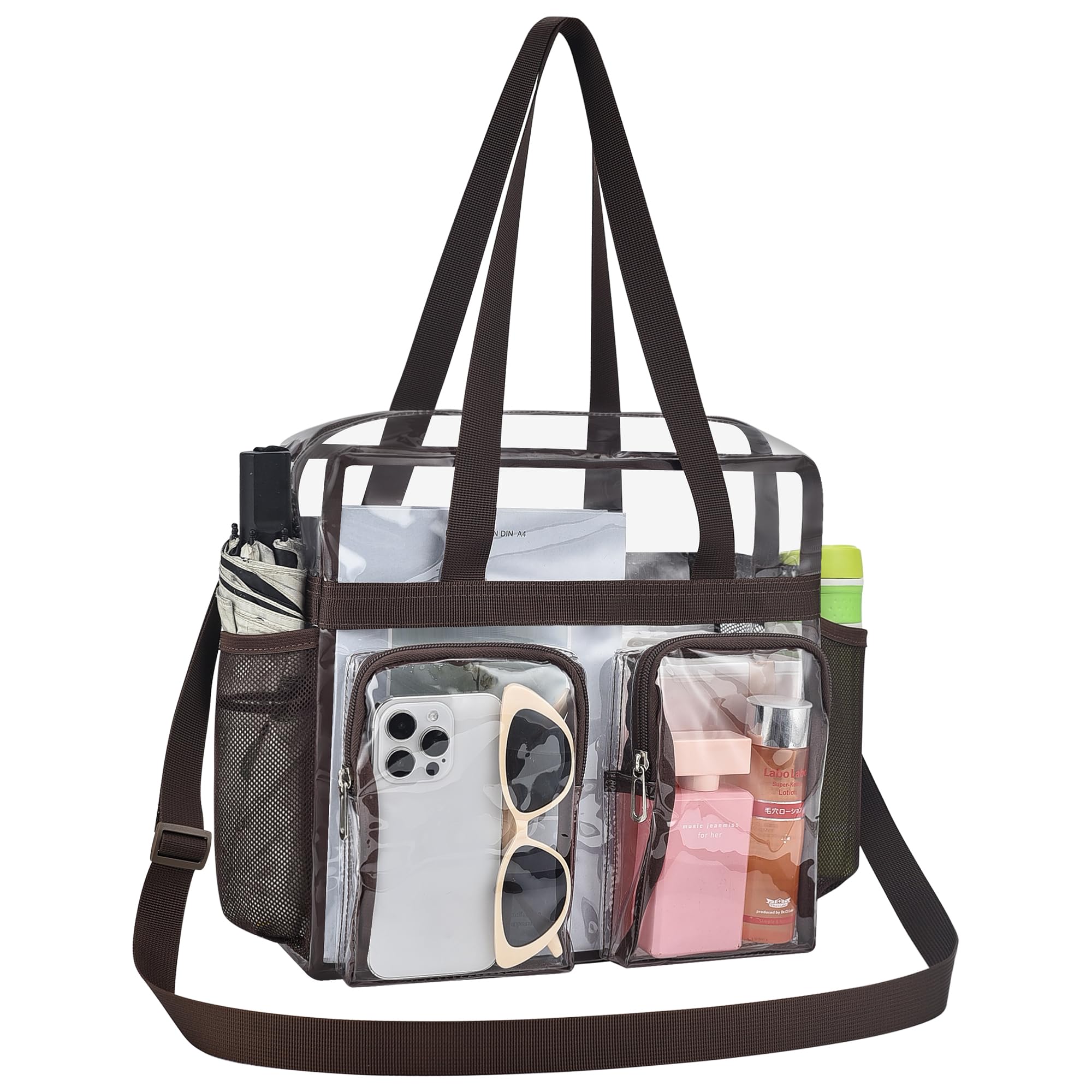 Oraben Clear Bag for Stadium Events 12x6x12 Clear Tote Bag for Women Transparent Lunch Bag for Work Sports