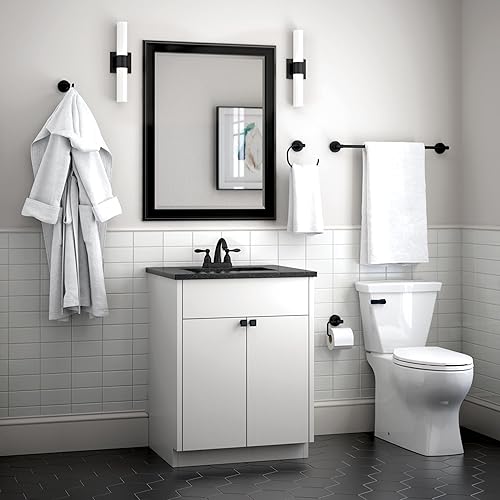 Miniatura 9 de Franklin Brass Voisin - Juego de accesorios de baño de 4 piezas, negro mate, accesorios de baño, VOI64-MB