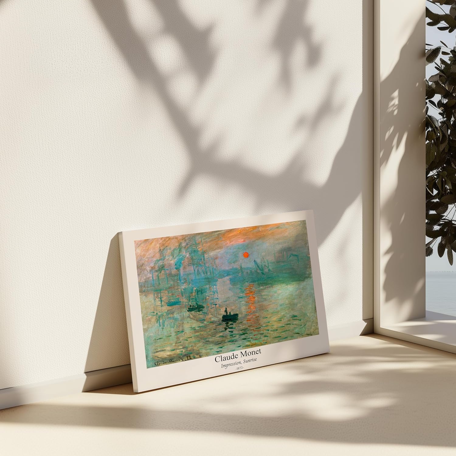 Poster Master Vintage Claude Monet Canvas - Retro Impression Sunrise Print - Port of Le Havre Art - Classic Impressionism Painting - Fine Art - Living Room Wall Decor - 8x10 STRETCHED Canvas