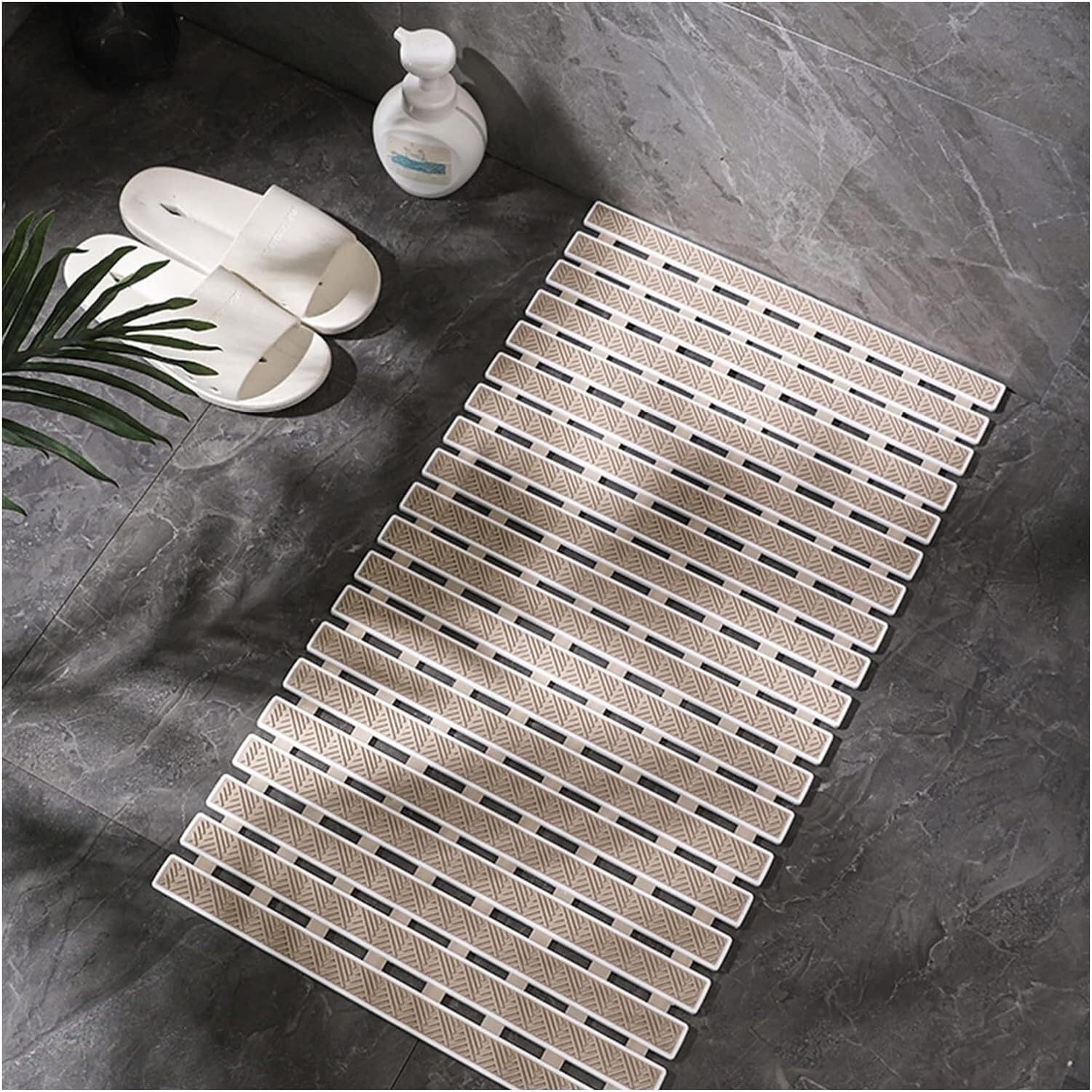 Tappetino antiscivolo in TPE drenante con ventosa Braun, 1 pezzo, 38 x 69 cm