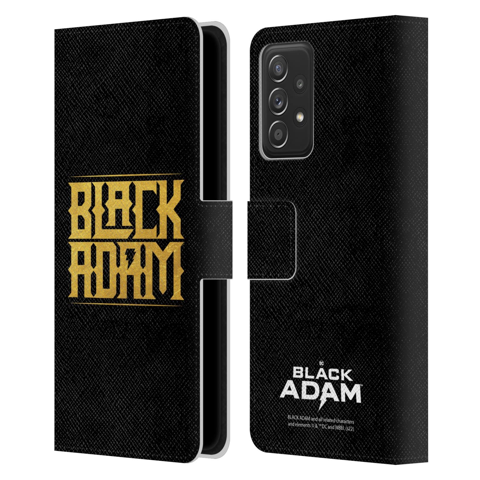 Étui Portefeuille Galaxy A52 Black Adam en Cuir Head Case Designs