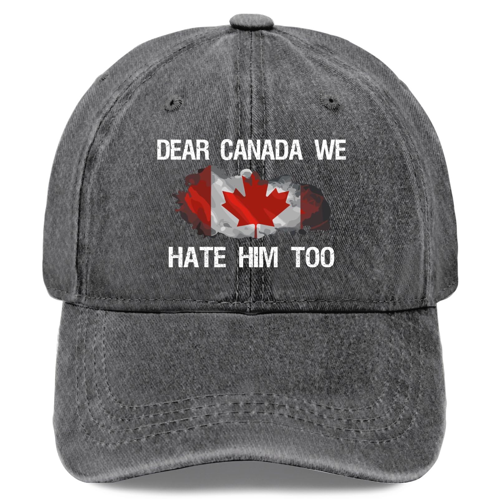 Made in USA Dear Canada We Hate Him Too Hats for Mens Classic Washed Distressed Baseball Cap Next Day