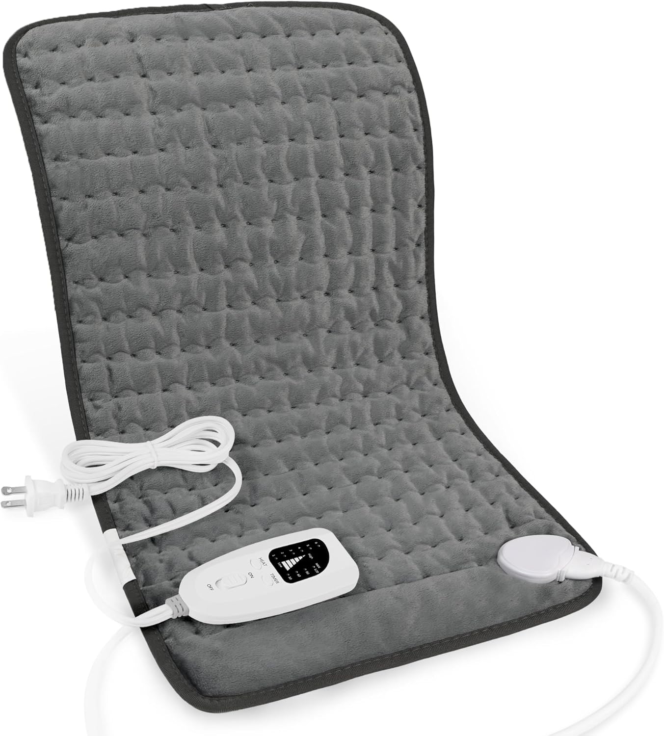 Deepsoon Heating Pad,Electric Heating Pads for Back,Neck,Abdomen,Moist Heating Pad for Shoulder,Knee,Arms,Legs,Dry/Moist Heat & Auto Shut Off,Christmas Gifts for Men and Women,Dark Gray,24x12 Inch