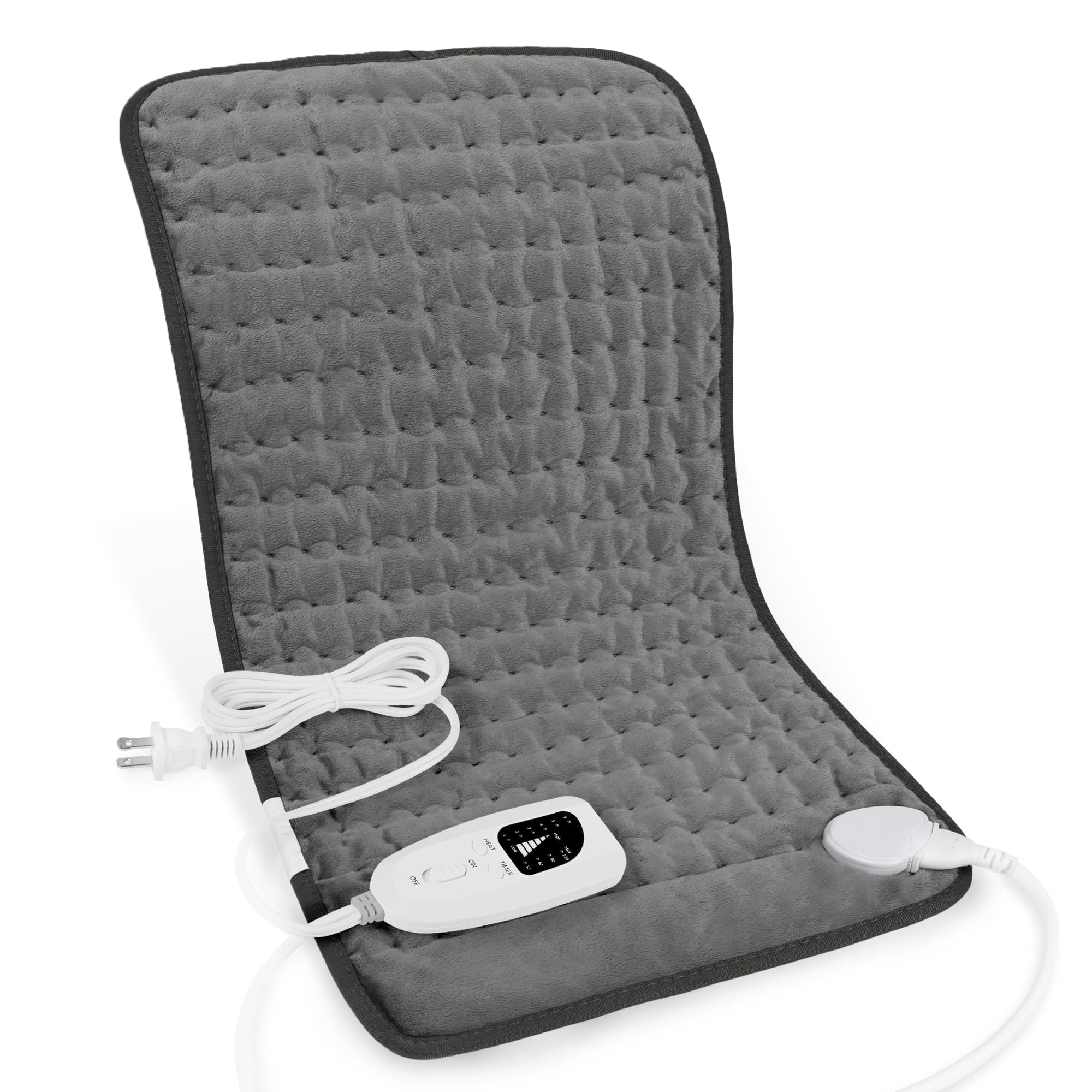 Photo 1 of Deepsoon Heating Pad,Electric Heating Pads for Back,Neck,Moist Heating Pad for Abdomen Shoulder Knee Legs,Dry/Moist Heat&Auto Shut Off,Mother's Day Birthday for Men and Women,Dark Gray,24x12 Inch