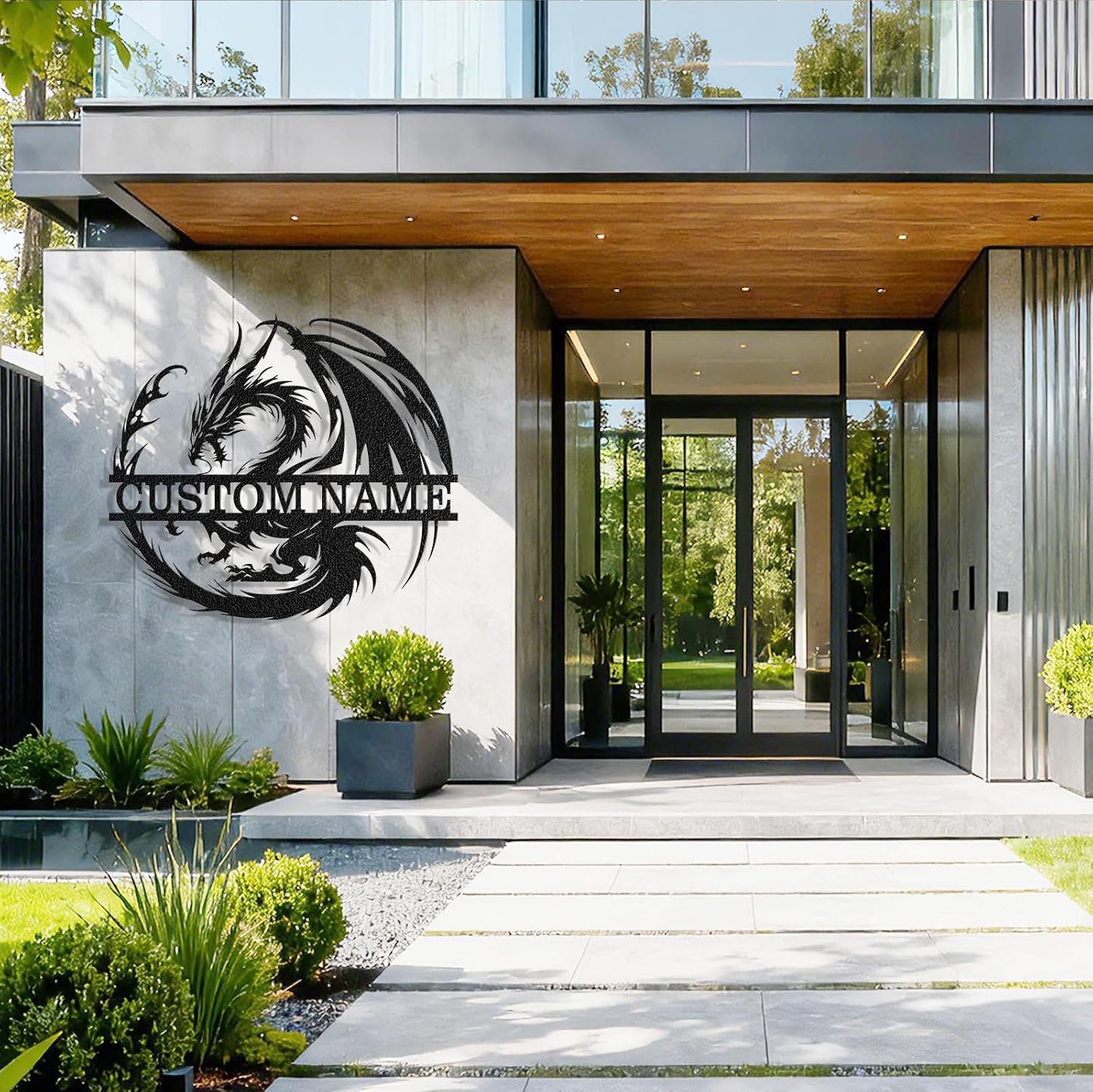 Custom Metal Dragon Sign - Personalized Dragons Metal Wall Art, Personalized Dragons Name Signs, Customized Fantasy Dragon Sign Wall Decor for Home Outdoor image 5