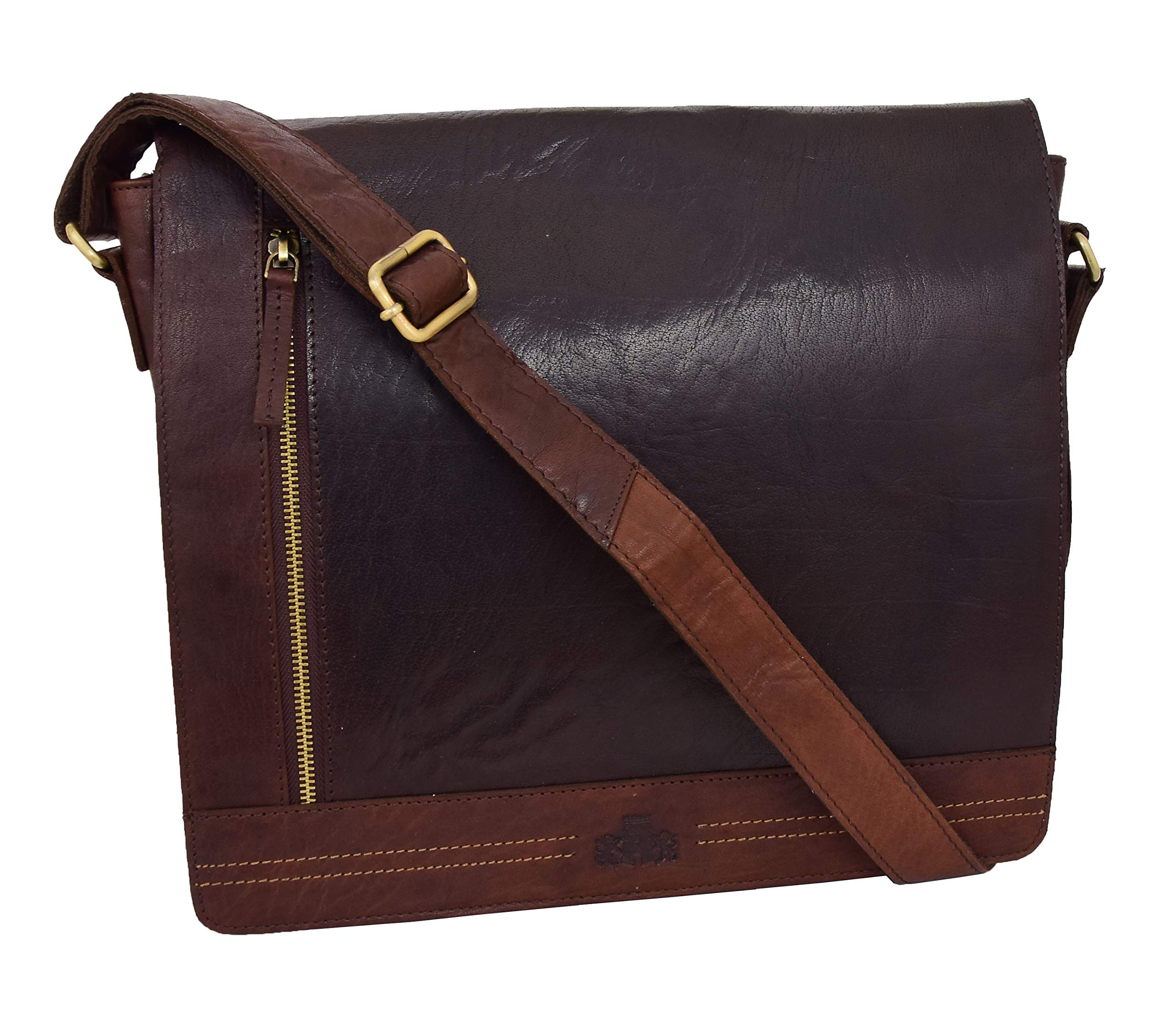 A1 FASHION GOODS Mens Messenger Leather Bag Brown Latest Casual Office Students Man Bag Barney