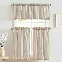 カーテン Koo Amazon.com: jinchan Striped Kitchen Curtains and Valance Set