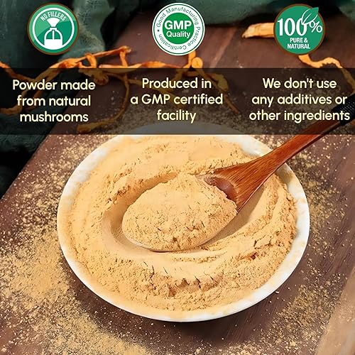 Miniatura 3 de Cordyceps Polvo 8 oz - Cordyceps Militaris Suplemento Puro para Apoyo Inmunológico, Rico en Polisacáridos
