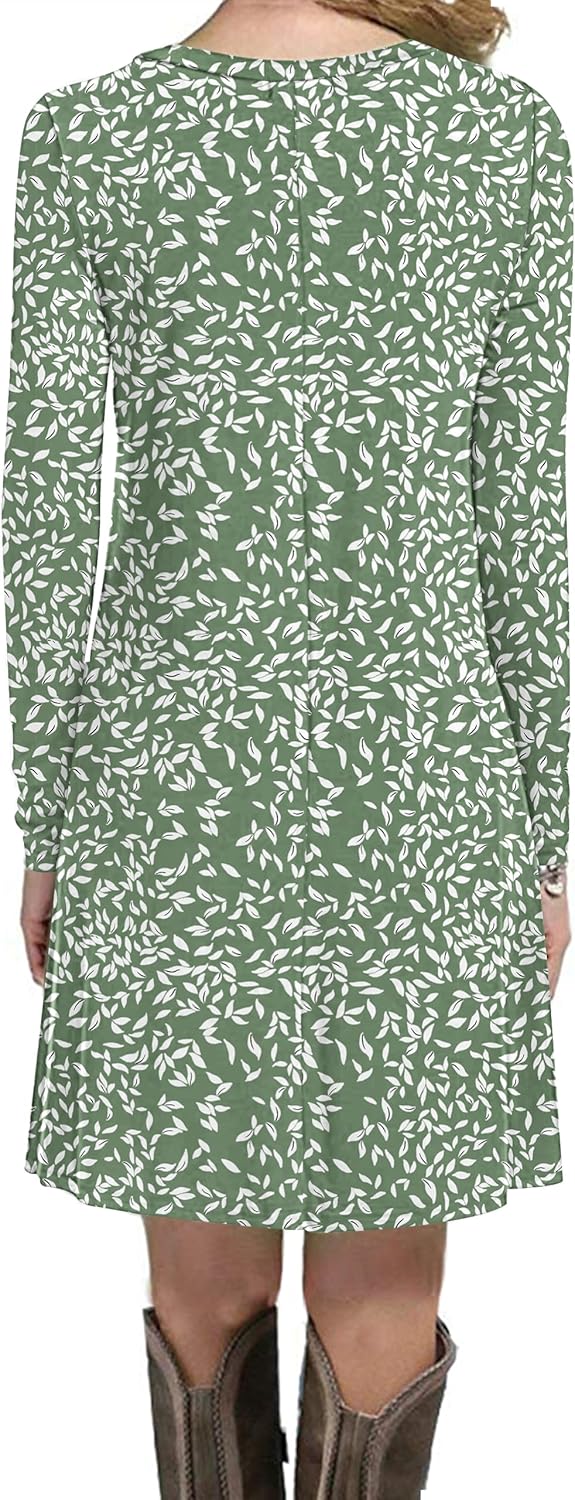 MOLERANI Women's Casual Simple Long Sleeve T-Shirt Loose Dress - Image 2