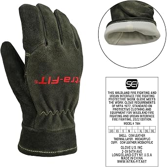 Firefighting Gloves, Wildland NFPA 1950-2025 Fire Fighter Glove, Fire Gloves with Heat & Flame Resistance