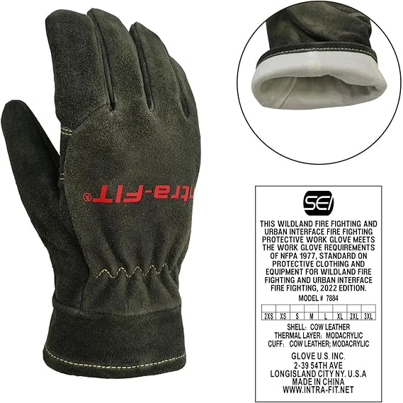 Firefighting Gloves, Wildland NFPA 1950-2025 Fire Fighter Glove, Fire Gloves with Heat & Flame Resistance