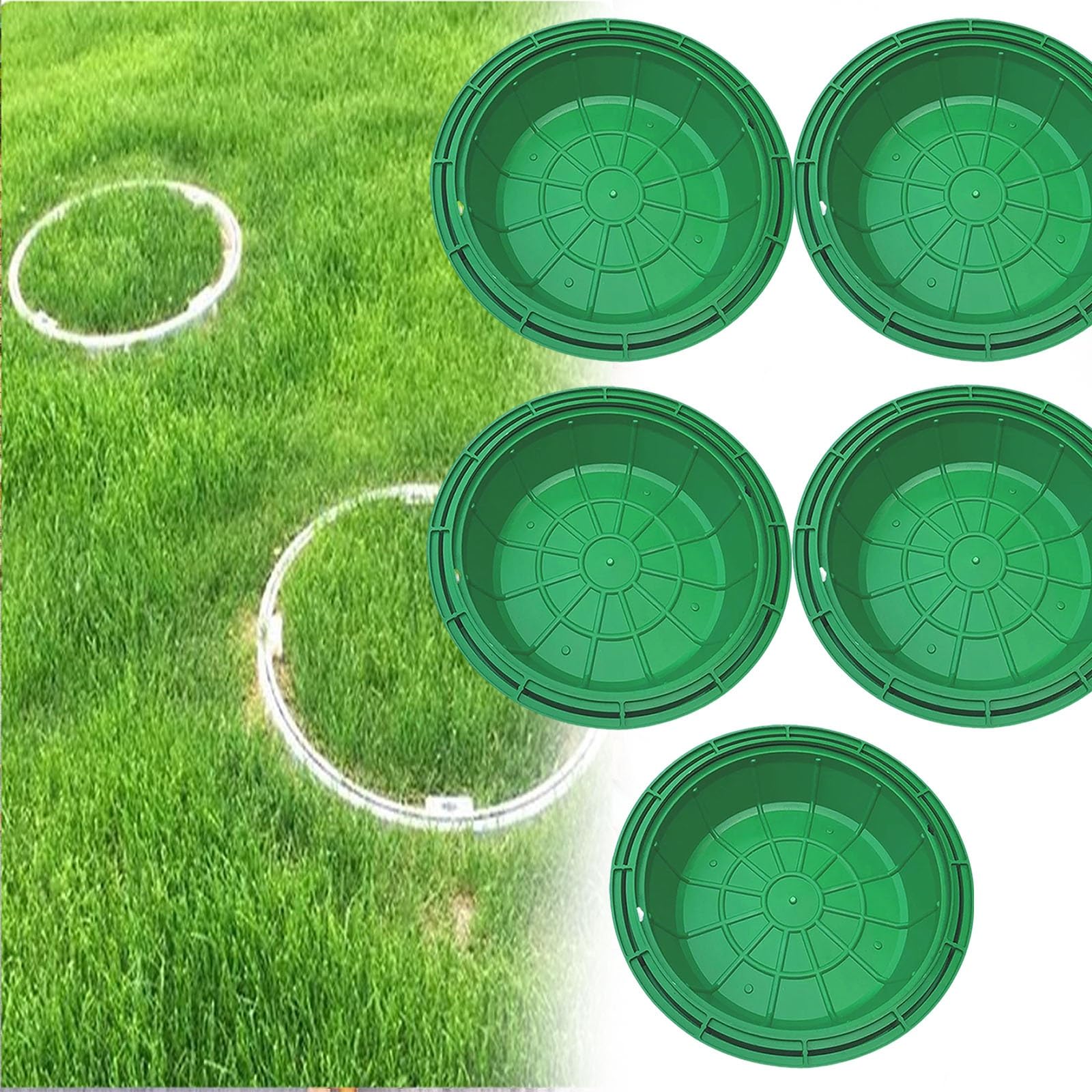 Cadre avec couvercle circulaire en résine pour pot de plantation d'herbe de cour