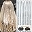 Silver Hair Tinsel Kit with Tool 6pcs 1200 Strands Glitter Tinsel Hair Extensions Heat Resistant Sparkling Shiny Fairy Hair Accessories for Women Girls Kids 47Inch