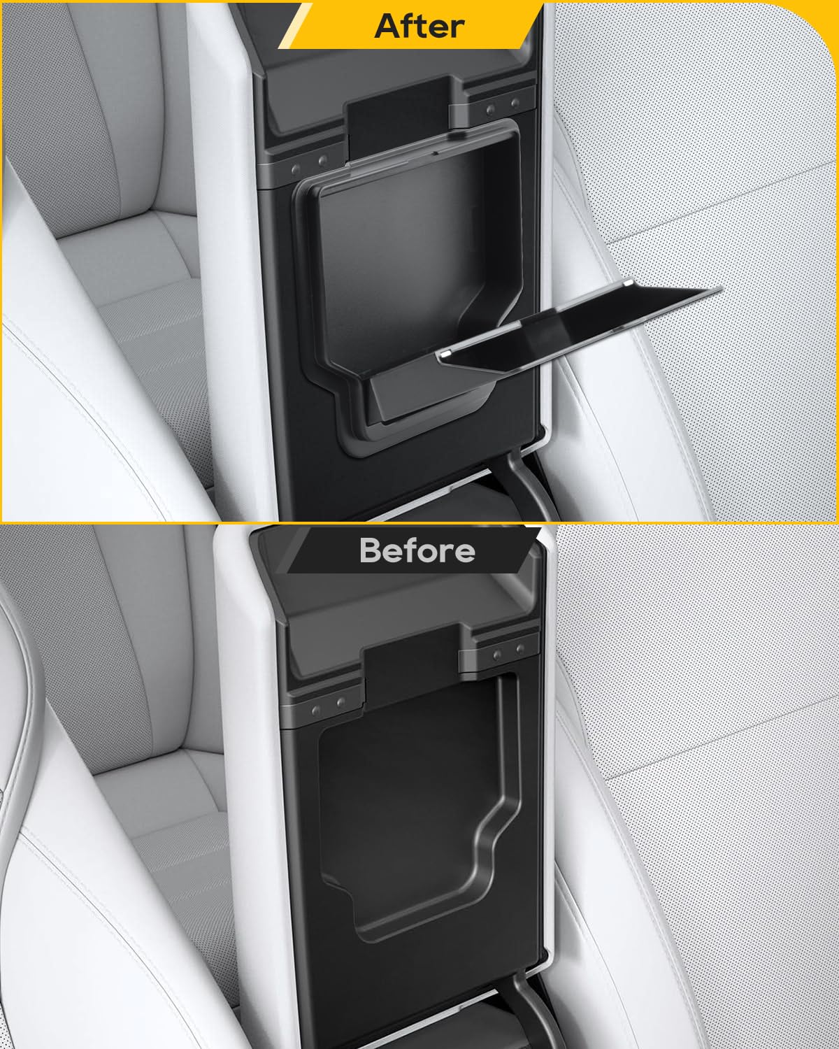 LFOTPP Para Tesla Model Y Juniper 2025 2026 consola central, organizador de reposabrazos, guantera + consola central, caja de almacenamiento oculta, para Tesla Model Y Juniper Accesorios [4 unidades]