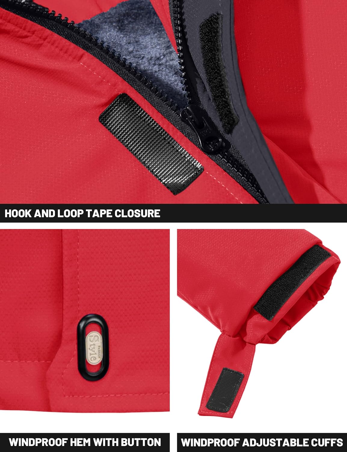 TACVASEN Winter Jacket Men's Water-Resistant Fleece Jacket Snow Ski Jacket Military Tactical Jacket Coat Parka Hood Raincoat - Image 5