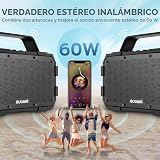BUGANI Altavoz Bluetooth, altavoces Bluetooth portátiles con sonido estéreo de 40 W, altavoz Bluetooth ruidoso 24 horas de reproducción compatible con tarjeta TF/AUX, IPX6 impermeable para playa, campamento, al aire libre, interior