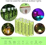 Henreepow Ni-MH AA Batteries rechargeables, double une grande capacité 1.2V Pré-charged pour jardin paysage lumières solaires extérieures, chaînes de lumières, lumières de chemin (AA-600mAh-12pack)