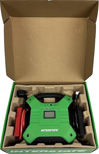 Miniatura 3 de Interstate Batteries Arrancador y cargador de salto de 24 V, 12 V 1200 A, 600 A (35,000 mAh, 35 Ah) LED portátil LiFePo4 Jumpstart batería para