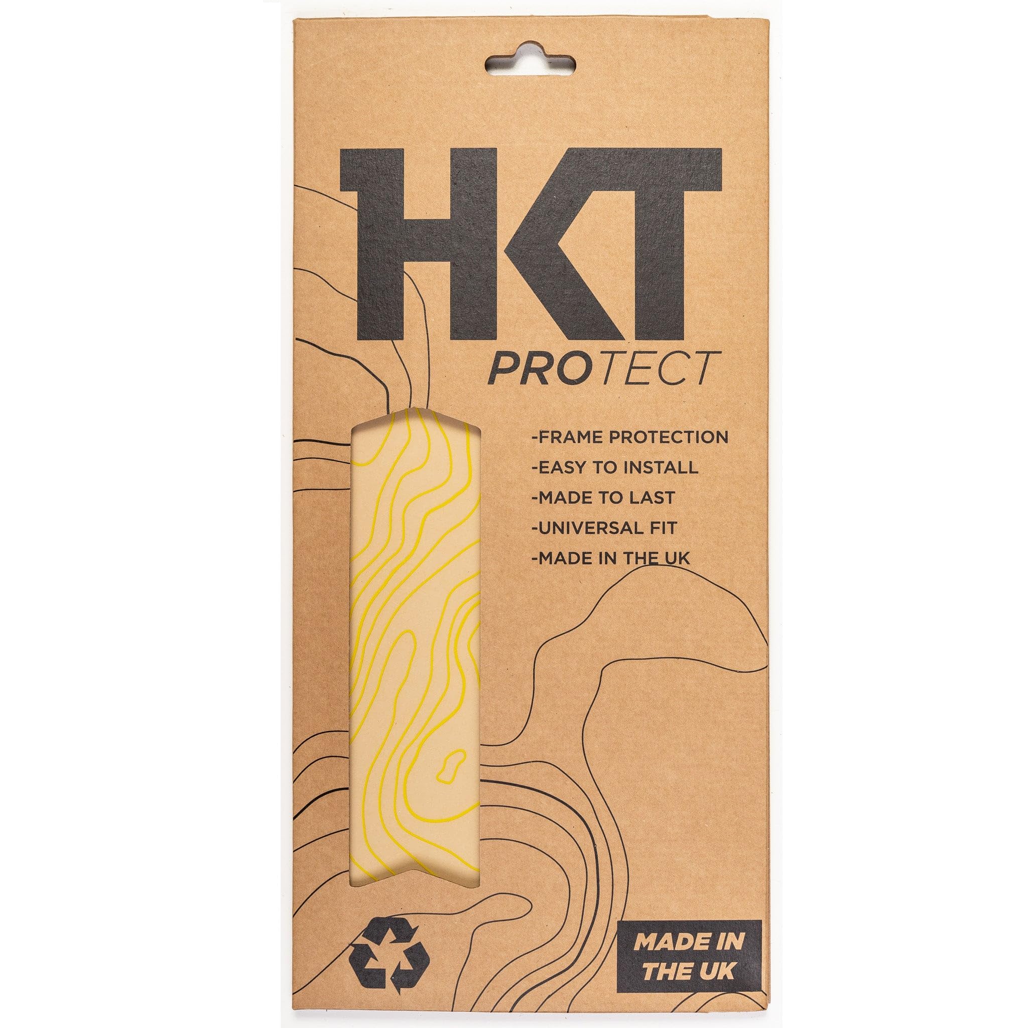 HKT PROTECT XL Contour Lines Bike Frame Protection Kit Matte - 12 Piece Bike Frame Protection (Yellow)