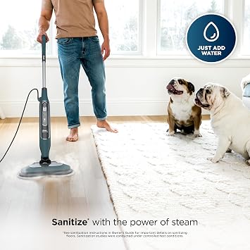 Shark Steam & Scrub All-in-One Scrubbing and Sanitizing Hard Floor Steam Mop, 2 Steam Modes, 2 Dirt Grip Soft Scrub Pads Included, XL Removable Water Tank, Swivel Steering, Teal, S8002BRN