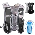 Azarxis Hydration Running Vest Backpack Pack 5L for Women and Men Jogging Trail Race Marathon Cycling Hiking (Black with 1.5L Water Bladder)