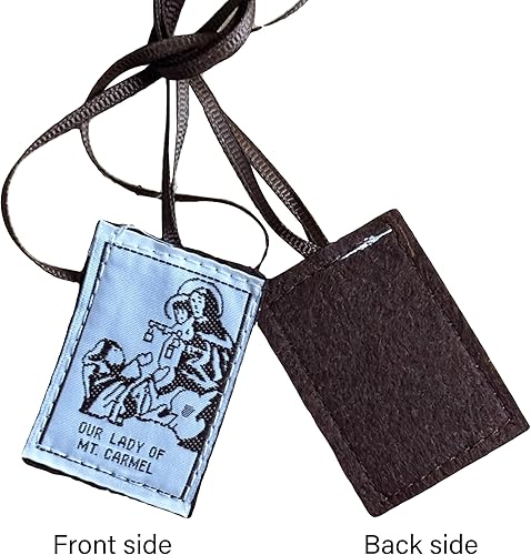 Miniatura 3 de Escapularios católicos, paquete de 3 collares católicos a granel de Escapulario de Nuestra Señora del Monte Carmelo, Escapularios Católicos