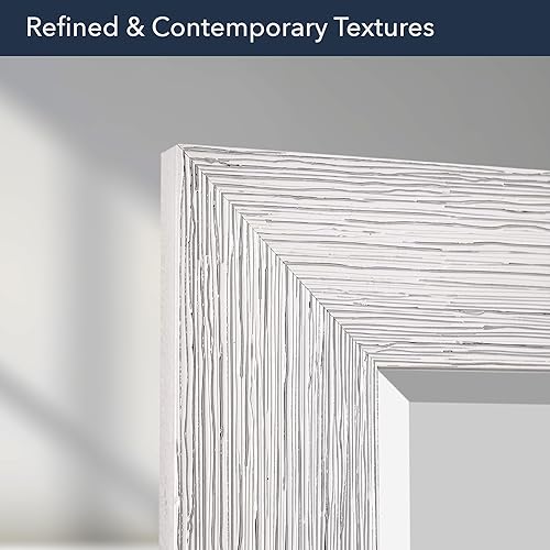 Miniatura 5 de Head West Espejo de tocador con marco biselado y texturizado cromado, espejos decorativos decorativos para decoración de pared, espejos