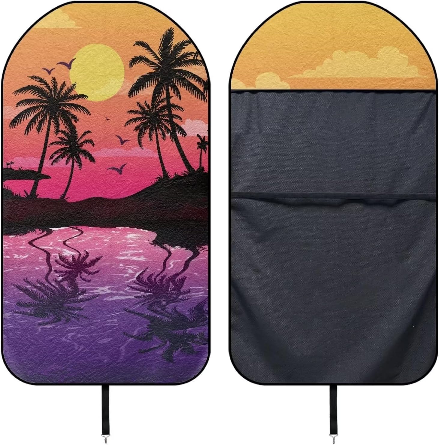 Flashideas Palm Tree Sunset Car Seat Cover Protector Easy to Install Waterproof Bucket Towel Seat Covers for Trucks SUV Jeep Auto Accessories Protectors Decor