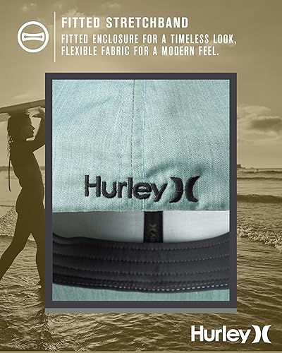 Miniatura 5 de Hurley Gorra de béisbol para hombre, ajuste elástico, ligera, curva, icono, soldadura, ajustable, para hombre (tamaños S-M, L-XL)