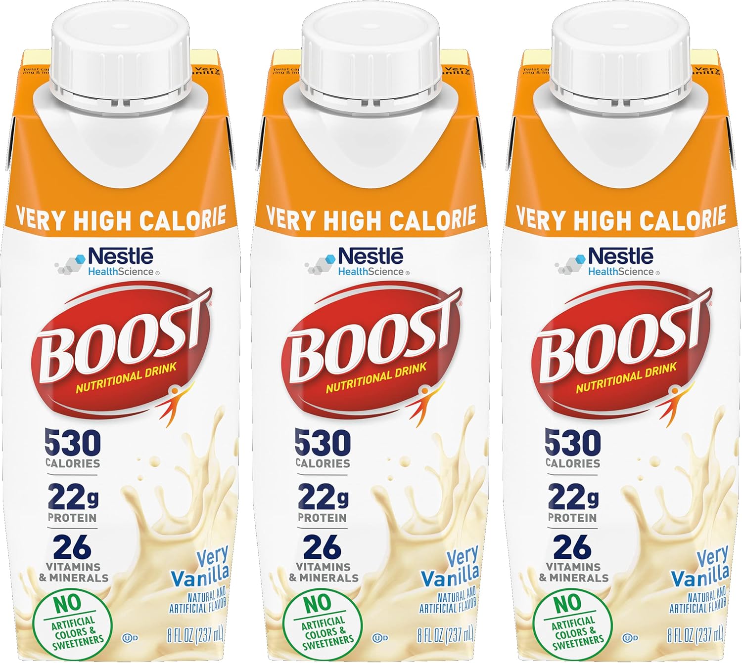Boost Very High Calorie Nutritional Drink, Very Vanilla No Artificial