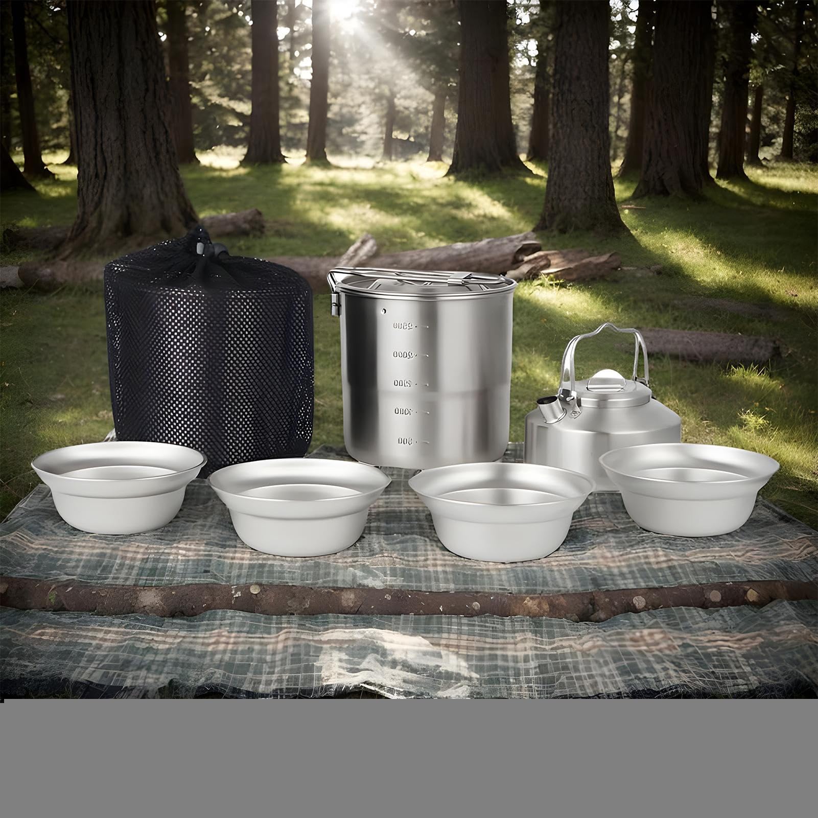 Camping-Kochgeschirr | Camping-Kochgeschirr-Set, Überlebensausrüstung für Erwachsene, Familie, Outdoor, Reisen, Wandern, Picknick, Hinterhof-Abenteuer
