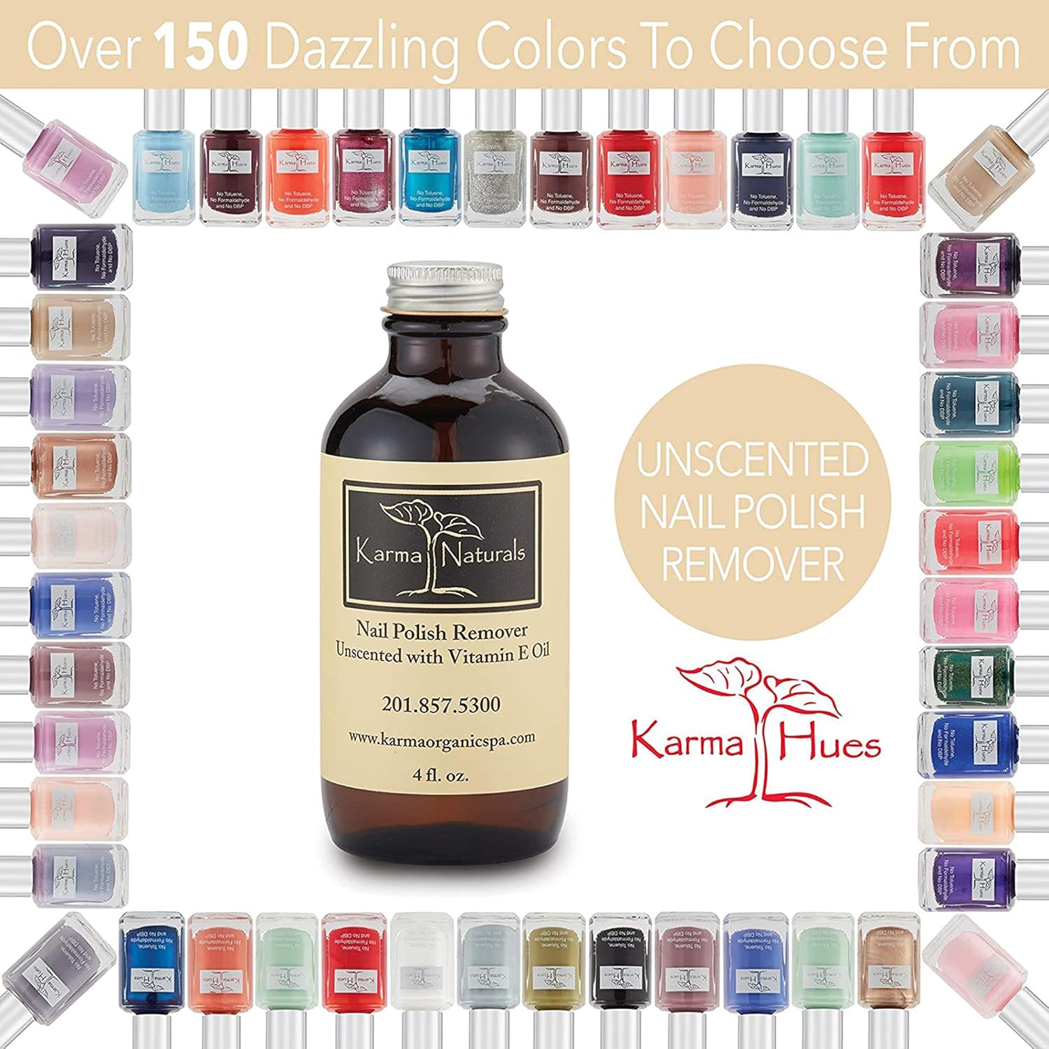Karma Organic Natural Nail Polish Remover Unscented - Non Toxic, Vegan, Cruelty Free, Acetone free – Nails Strengthener for Fingernails – 4 fl. Oz : Beauty Products : Beauty & Personal Care