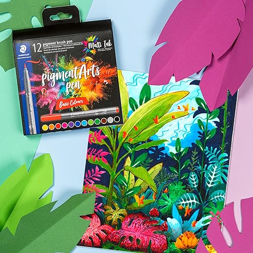 Miniatura 7 de STAEDTLER Pigment Arts 371 C12-1 - Rotulador, colores básicos, paquete de 12 bolígrafos