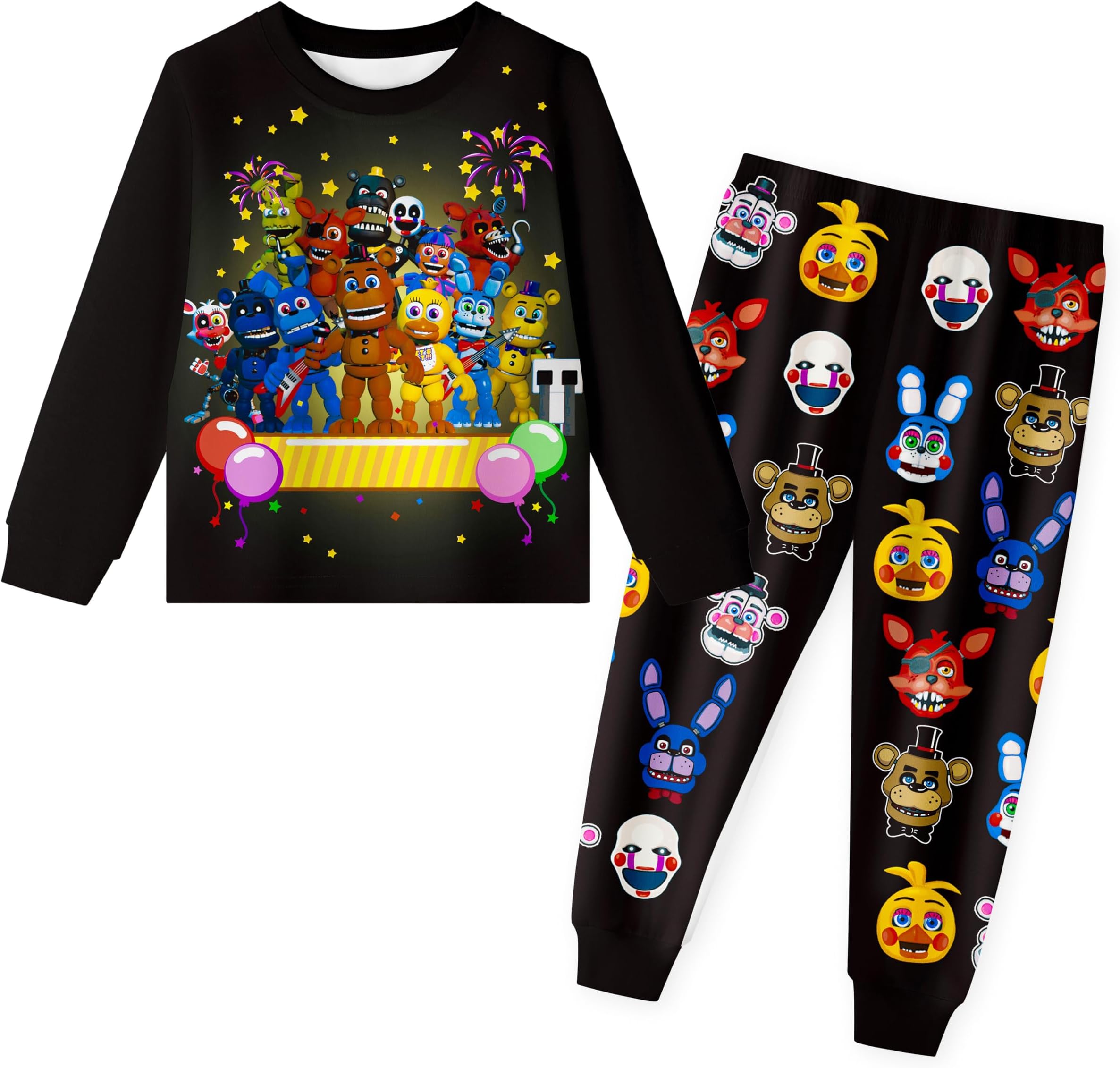 Pitevotur Five Nights Pyjamas Set Boys Girls Pajamas Cartoon Kids Pjs Set Sleepwear 3-11 Years