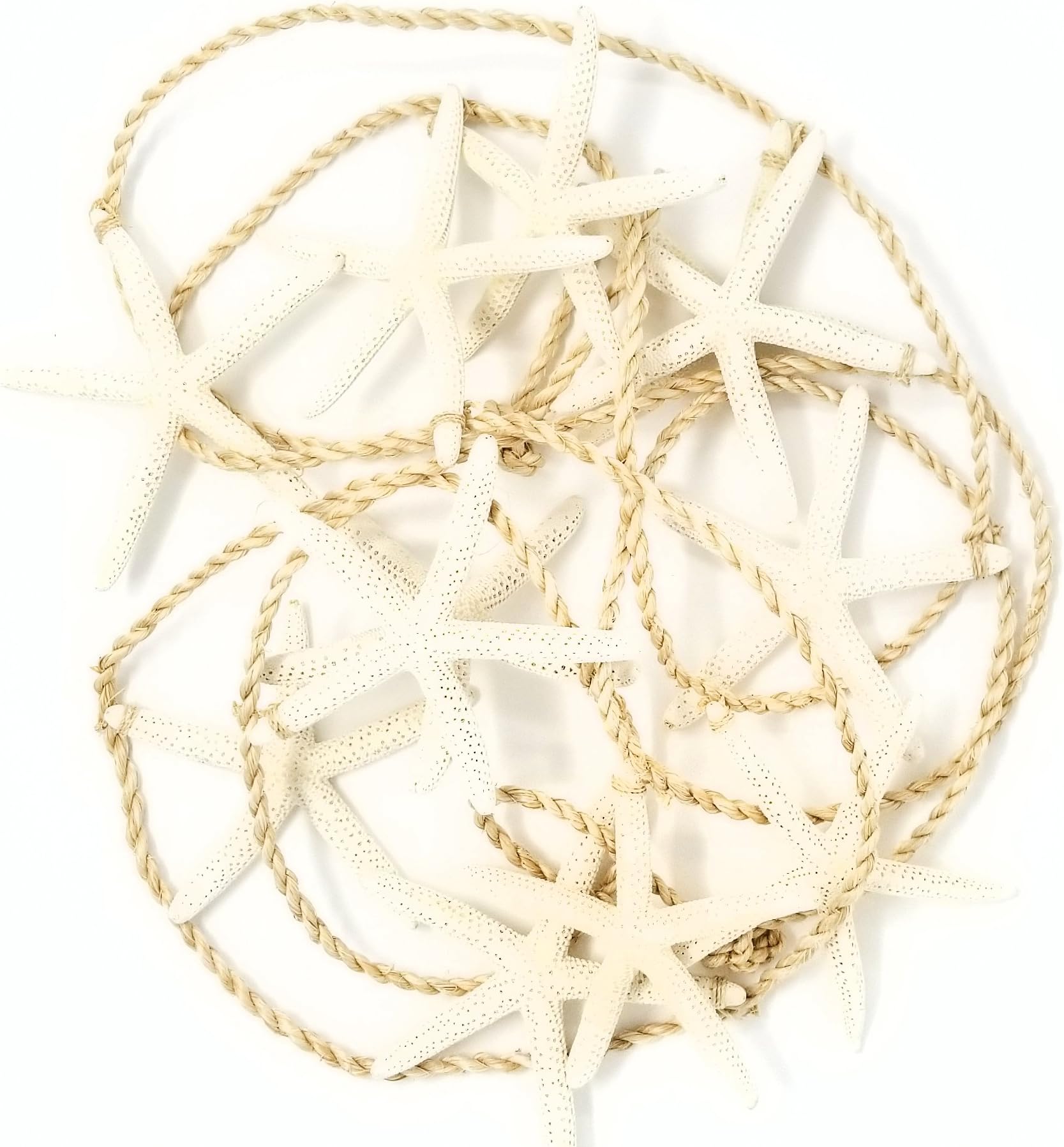 Tumbler Home - Tropical Starfish 6 Foot Garland - 11 Starfish Approximately 4 Inches Each Suspended from Fine Natural Jute - Beach/Wedding Décor - Perfect Christmas Garland