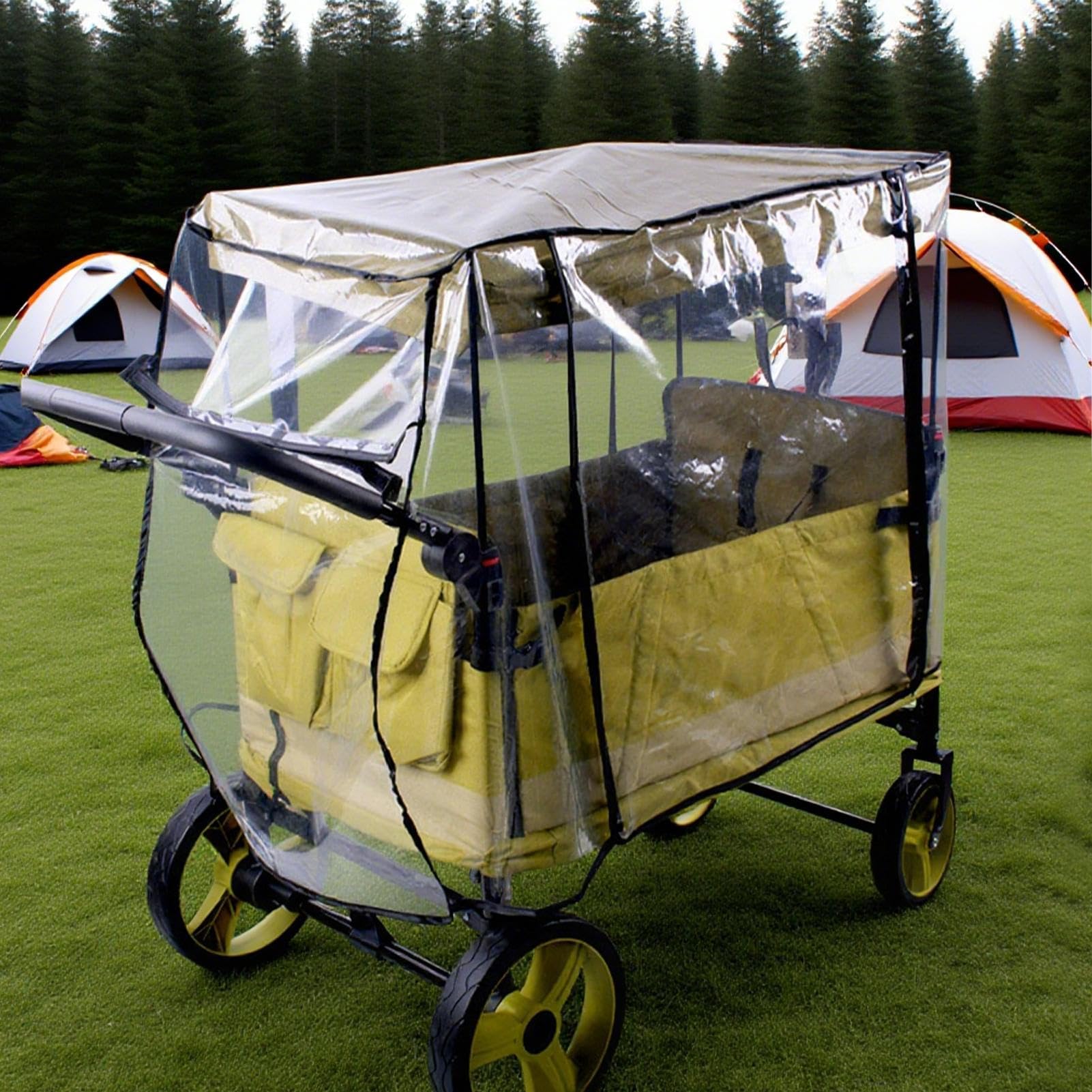 Housse De Pluie Pour Poussette Protection Anti-Vent et Canopée Universelle