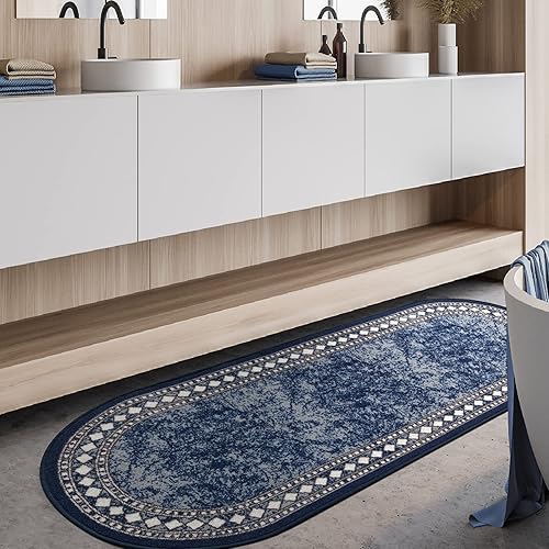 Miniatura 9 de Antep Rugs Alfombras modernas con bordes de 2 x 7 pies antideslizantes (antideslizante) de perfil bajo con parte trasera de goma para interiores