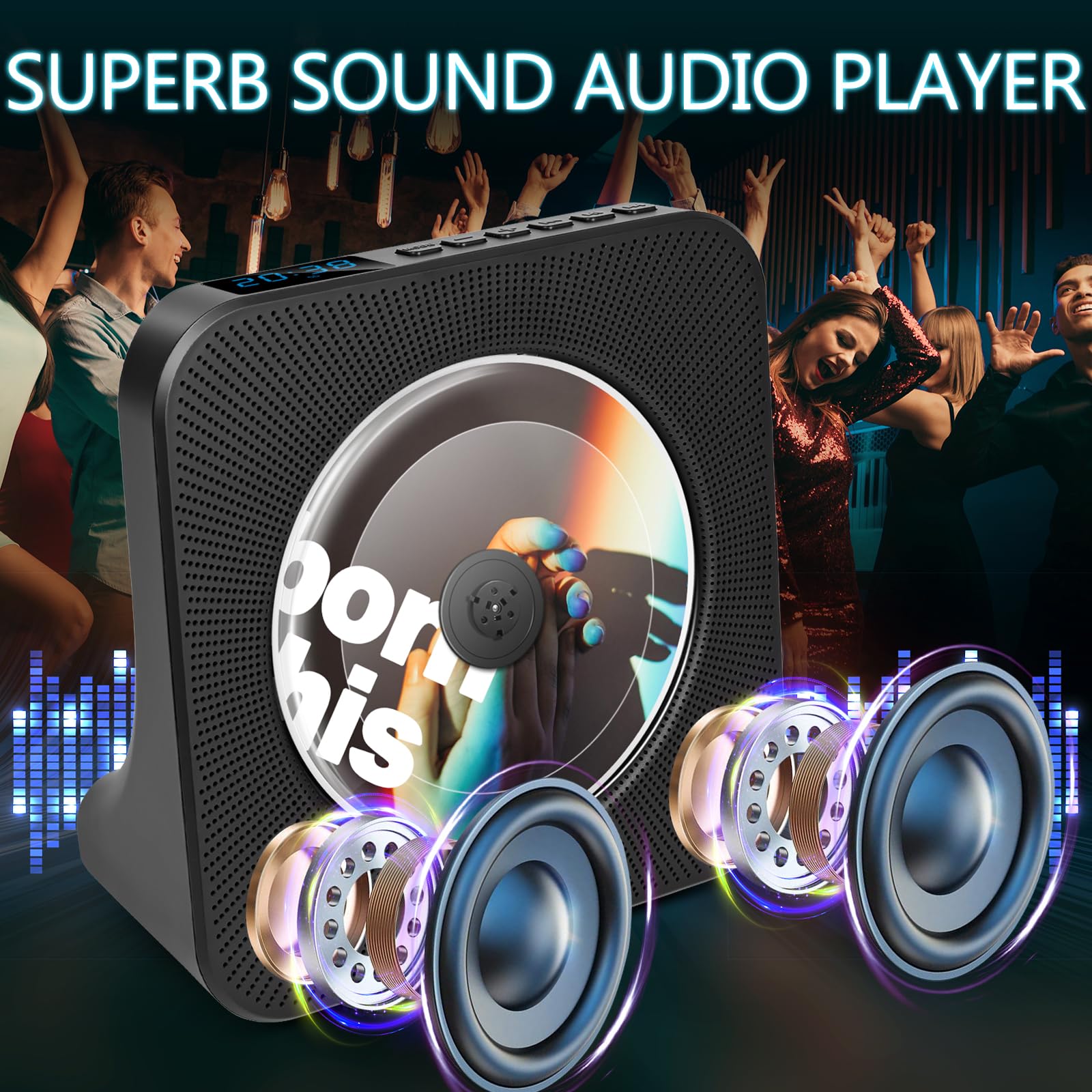 Amazon.com: Bluetooth CD Player with HiFi Speakers, Portable CD