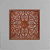 Vista 1 de Light & Pro Panel de arte de pared de madera de 24 x 24 pulgadas, decoración de pared decorativa marrón tallada a mano para sala de estar