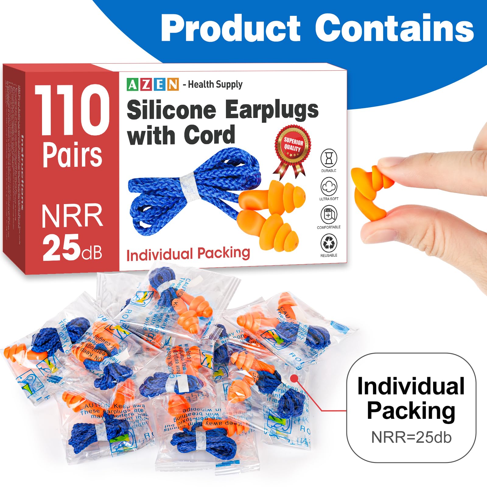 110 pares de tapones de silicona para los oídos, para dormir, roncar, nadar, viajar y estudiar